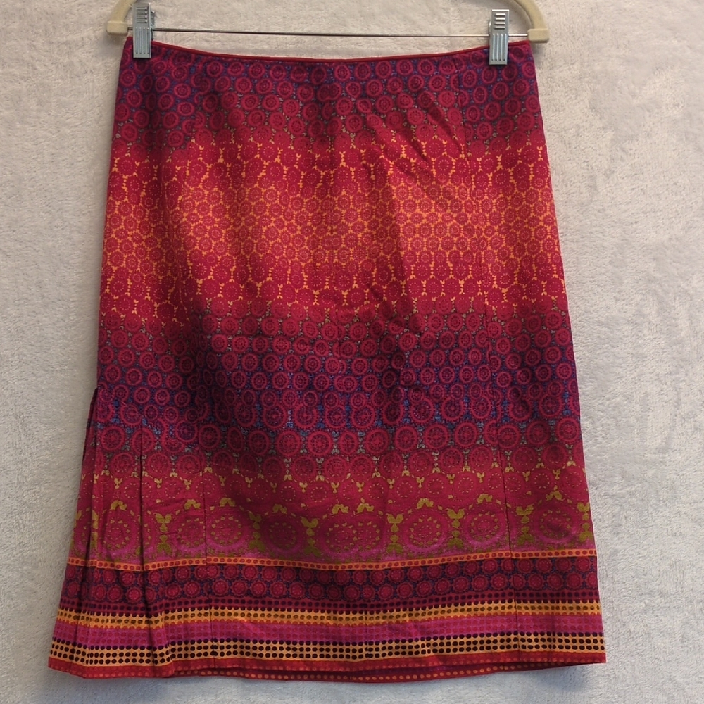 Pink Patterned Gradient Office Mini Skirt Size S